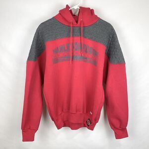 VTG Lee Harley Davidson Men's L Red Heavyweight 90s Hoodie Sweatshirt Quilted